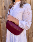 Large Burgundy Crossbody/ Waist Bag