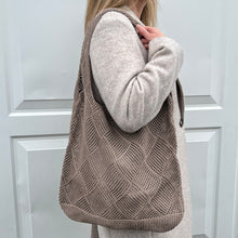 Load image into Gallery viewer, Mocha Knitted Tote Bag
