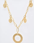 Gold Disc Double Layer Necklace