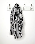Black & Grey Leopard & Zebra Print Scarf