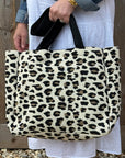 Cream Leopard Tote Bag