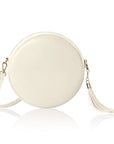 Cream Crossbody Round Bag