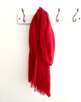 Scarlet Red Plain Lightweight Scarf