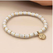Load image into Gallery viewer, Pale Grey &amp; Gold Beaded Bracelet
