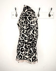 Black & Cream Animal Print Blanket Scarf