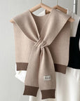 Beige & Brown Mix Faux Jumper Scarf