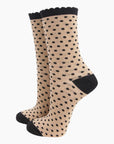 Gold & Black Spot Glitter Socks