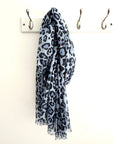 Blue Mix Leopard Print Scarf