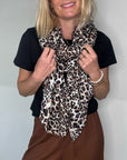 Mocha Animal Print Scarf