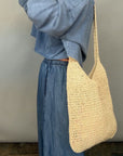Cream Raffia Crossbody Bag