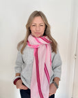 Pink Mix Luxury Stripe Scarf