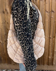 Latte Quilted Fabric Croissant Crossbody Bag