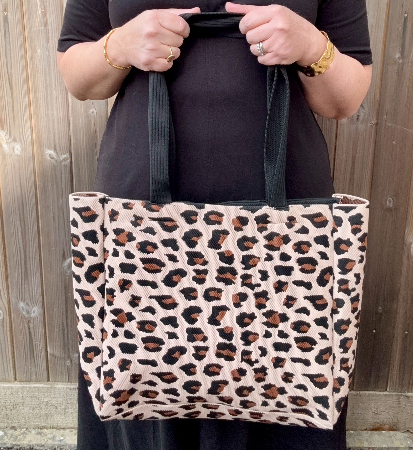 Taupe Leopard Tote Bag