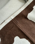 2nd Dark Brown Cow Print Blanket Scarf No 2