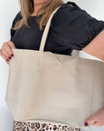 Cream Leather Shoulder Bag