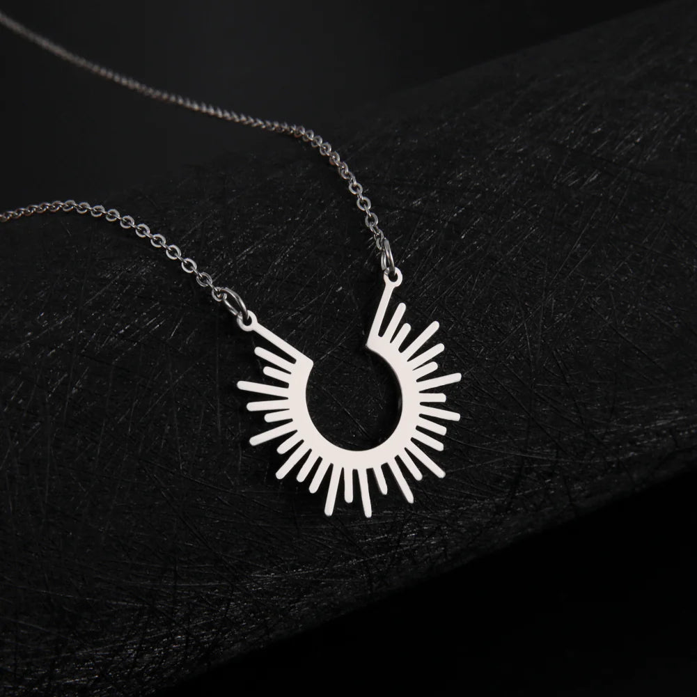 Silver Sunburst Necklace