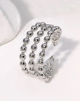 Silver Dots Adjustable Ring