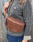 Suede Large Brown Crossbody/ Waist Bag