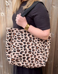 Taupe Leopard Tote Bag