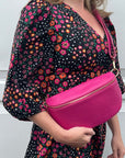 Large Bright Pink Crossbody / Waist Bag