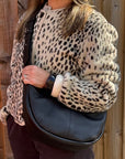Dark Brown Crossbody Wide Strap Swing Bag