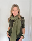 Khaki Plain Lightweight Scarf