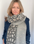 Grey Leopard & Star Blanket Scarf
