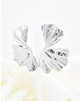 Silver Petal Flower Earrings