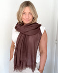 Chocolate Plain Lightweight Scarf