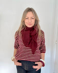 Burgundy Plain Large Triangle Scarf