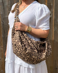 Mocha Animal Print Shoulder/ Crossbody Bag