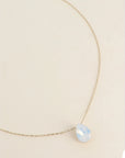 Light Grey Crystal & Gold Delicate Necklace
