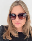 Grey Tortoiseshell Square Sunglasses