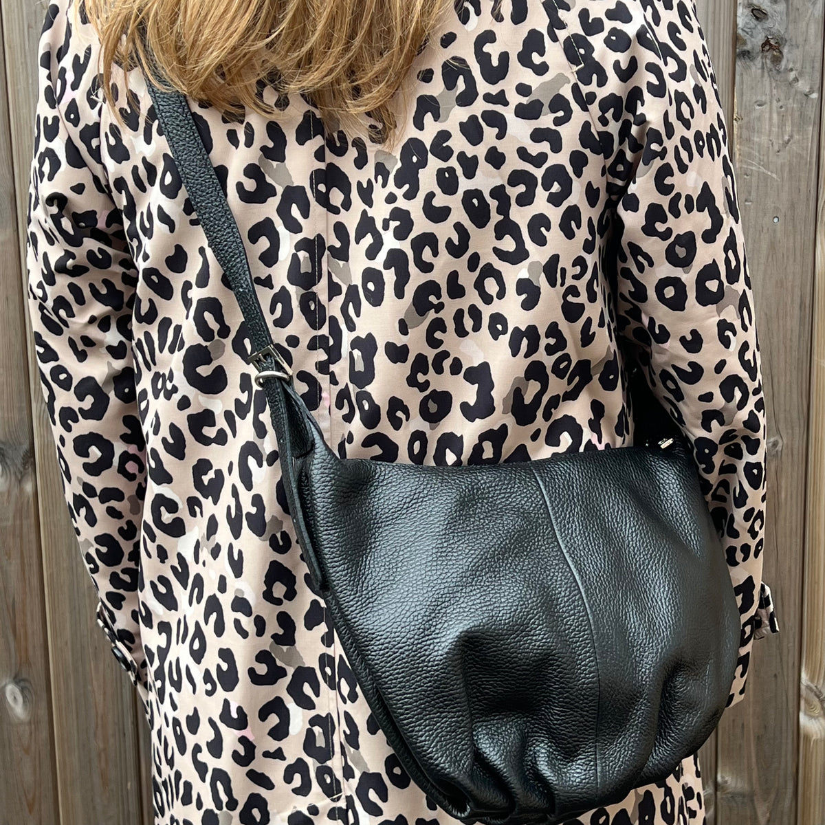 Dark Grey Real Italian Leather Crossbody Bag with Tassel – Amelia