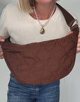 Dark Brown Quilted Crossbody Bag