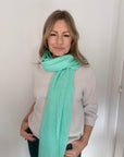 Aqua Plain Lightweight Scarf