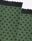 Green & Black Spot Glitter Socks