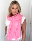 Bubblegum Pink Plain Lightweight Scarf