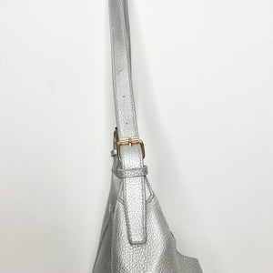Silver PU Tote/ Cross Body Bag