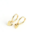 Gold Heart Hoop Huggies