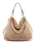 Beige Faux Fur Shoulder/ Crossbody Bag