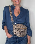 Suede Large Leopard Crossbody/ Waist Bag