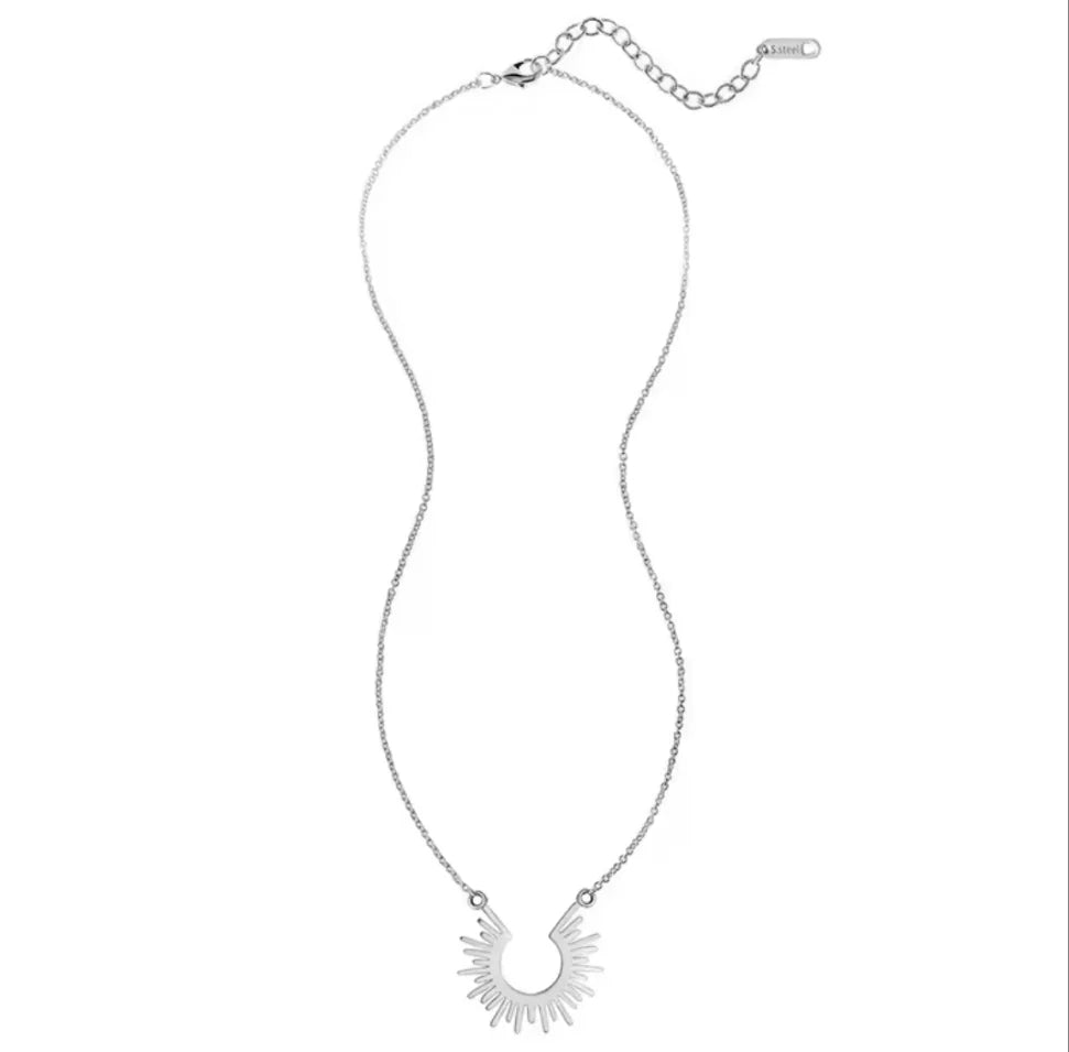 Silver Sunburst Necklace