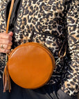 Dark Tan Crossbody Round Bag