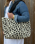 Cream Leopard Tote Bag