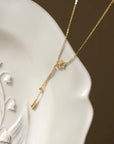 Gold Delicate Star Drop Necklace