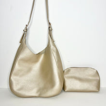 Load image into Gallery viewer, Gold PU Tote/ Cross Body Bag
