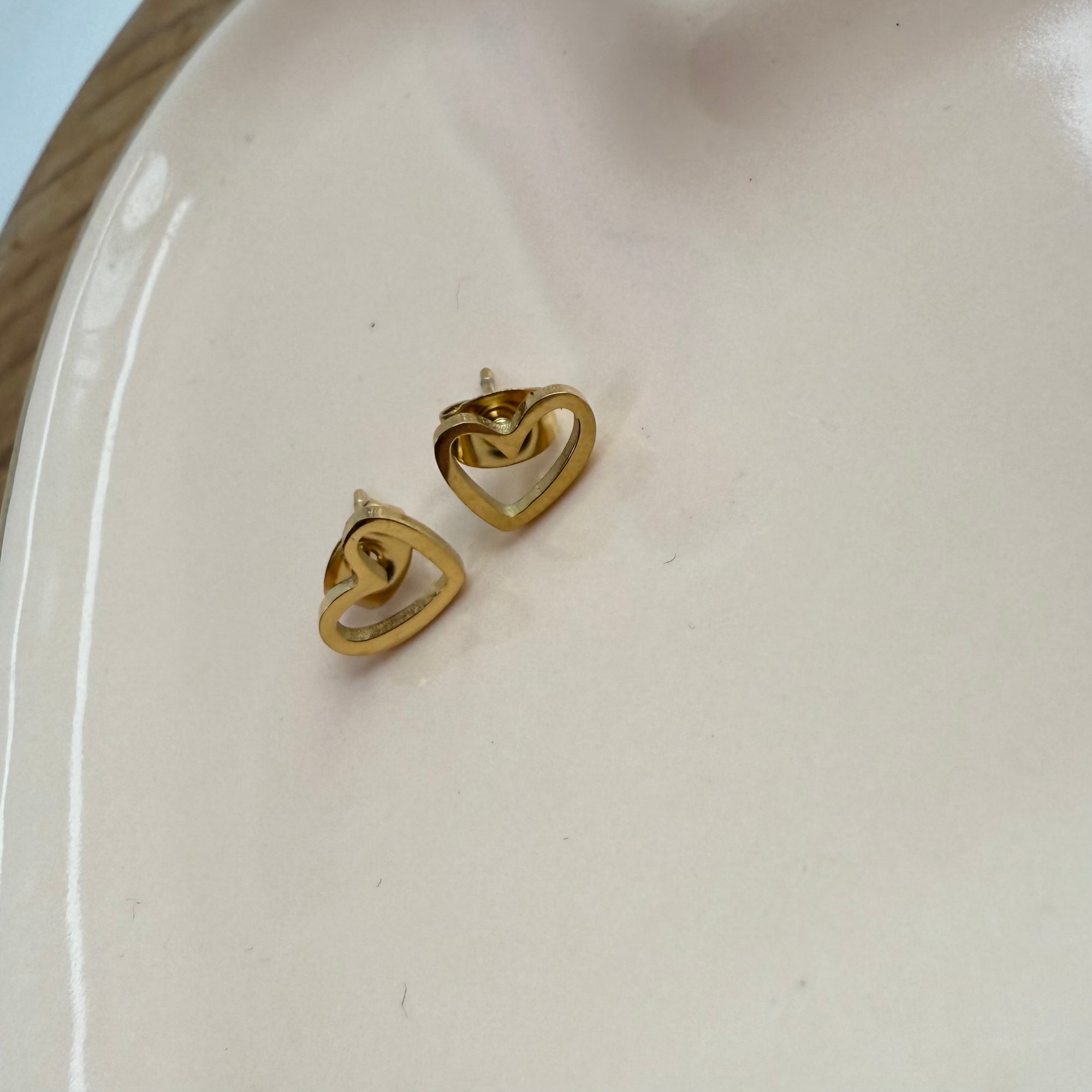 Gold Open Heart Earrings