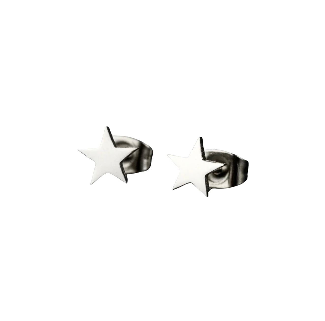 Silver Star Stud Earrings