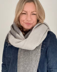 Tonal Grey Mix Fluffy Blanket Scarf